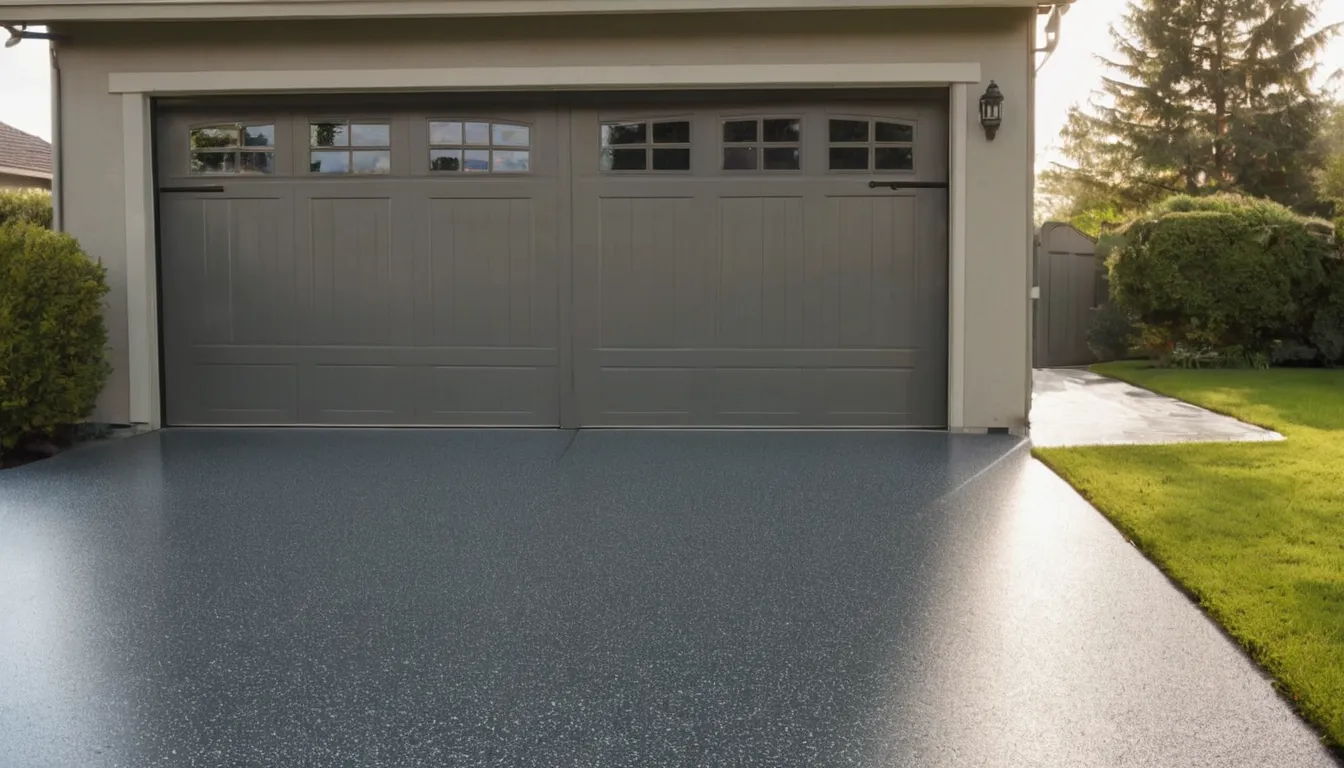 A clean, newly coated garage floor in a Portage home